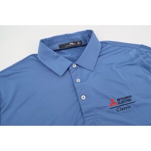 RLX Ralph Lauren Men Large Blue Performance Polo Golf‎ Mitsubishi Classic PRO AM